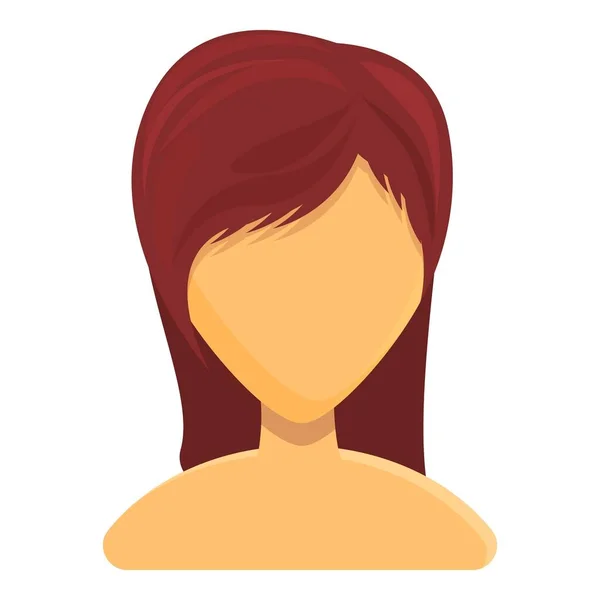 Modestes femmes icône de coiffure, style dessin animé — Image vectorielle