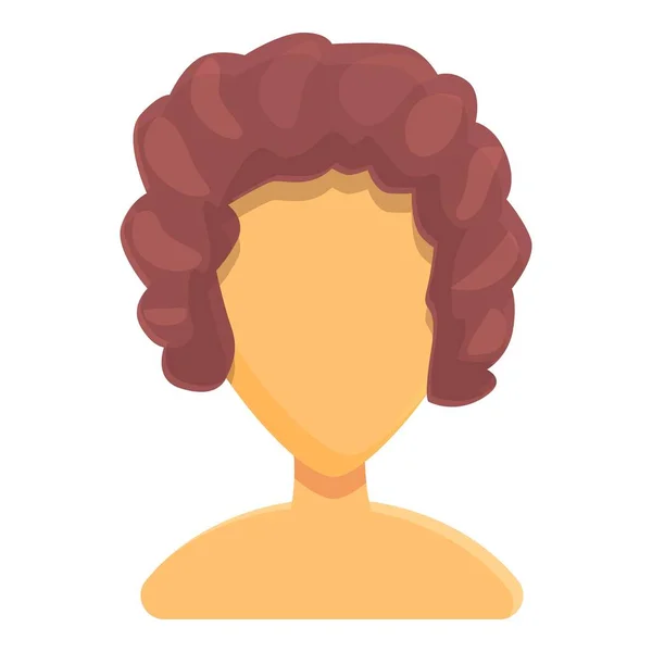 Кудрявые женские волосы икона, мультяшный стиль — стоковый вектор