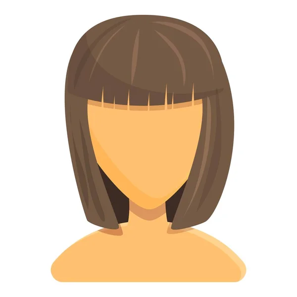 Femme saine icône de cheveux, style dessin animé — Image vectorielle