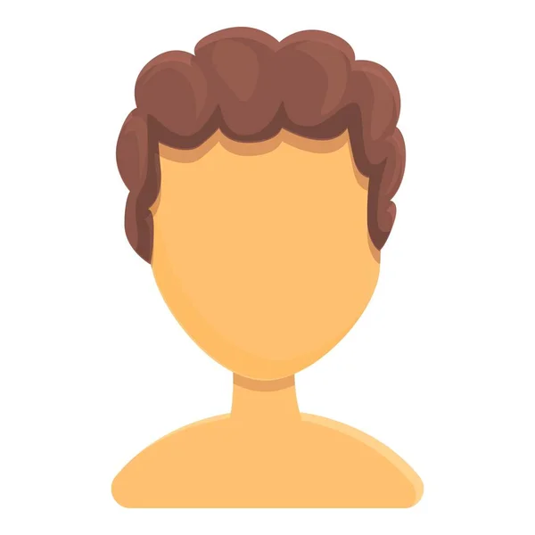 Hombres rizado icono de peinado, estilo de dibujos animados — Vector de stock