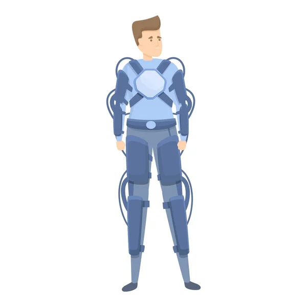 Upgraded exoskeleton icon, cartoon style — Vetor de Stock