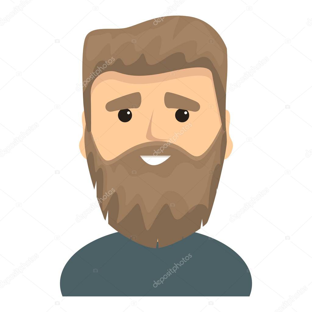 Fashionable bearded man icon, cartoon style