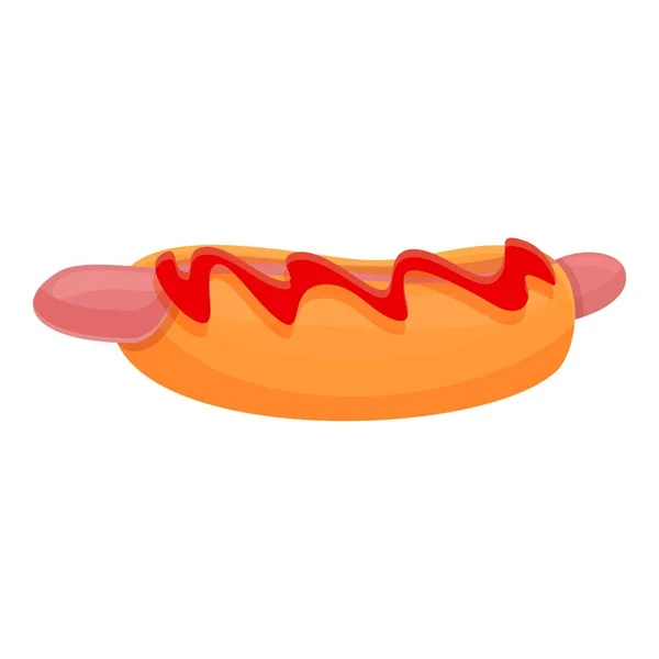 Takeaway grande icona hot dog, stile cartone animato — Vettoriale Stock