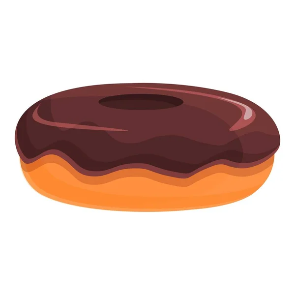 Icono de rosquilla de chocolate para llevar, estilo de dibujos animados — Vector de stock