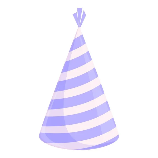 Party hat delicate lilac icon, cartoon style — Vetor de Stock