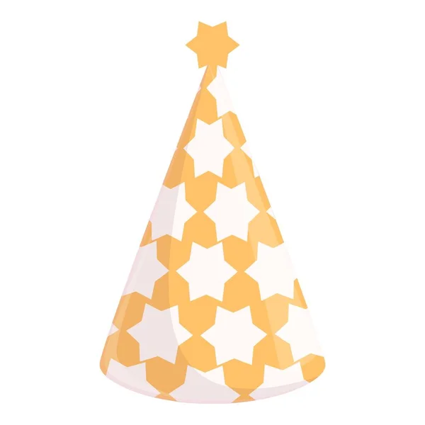 Chapeau de fête avec de grandes étoiles icône, style dessin animé — Image vectorielle