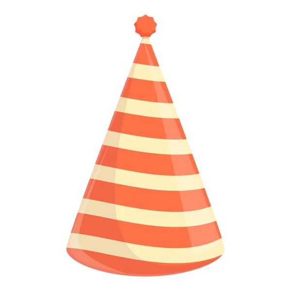 パーティー帽子オレンジアイコン、漫画スタイル — ストックベクタ