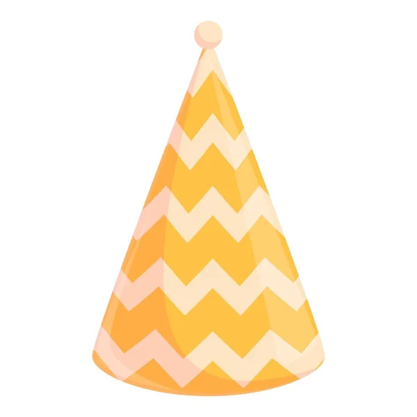 Chapeau de fête avec icône zigzags, style dessin animé — Image vectorielle