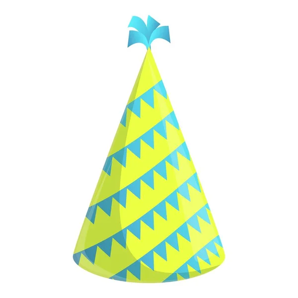 Icono del sombrero de fiesta, estilo de dibujos animados — Vector de stock