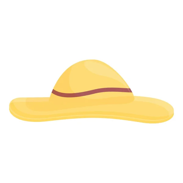 Chapeau de plage icône, style dessin animé — Image vectorielle