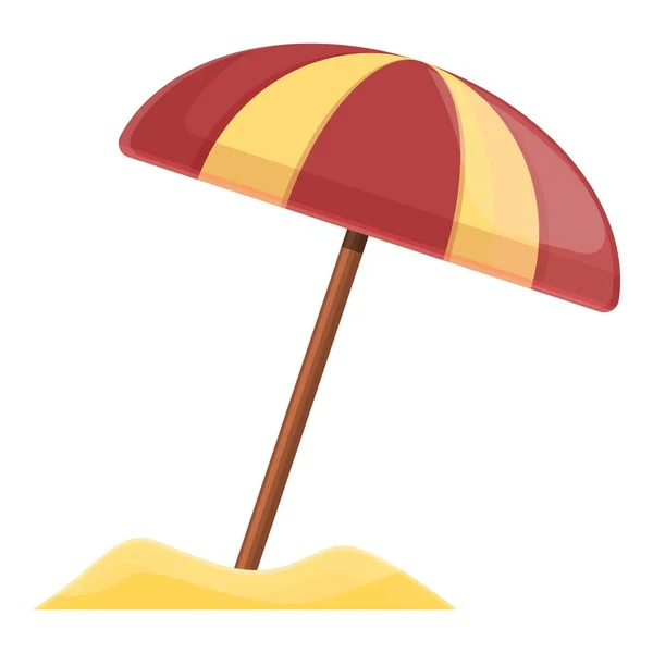 Ikona deštníku na pláži, kreslený styl — Stockový vektor