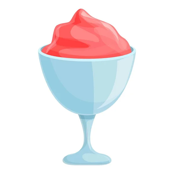 Icono de helado de frambuesa, estilo de dibujos animados — Archivo Imágenes Vectoriales