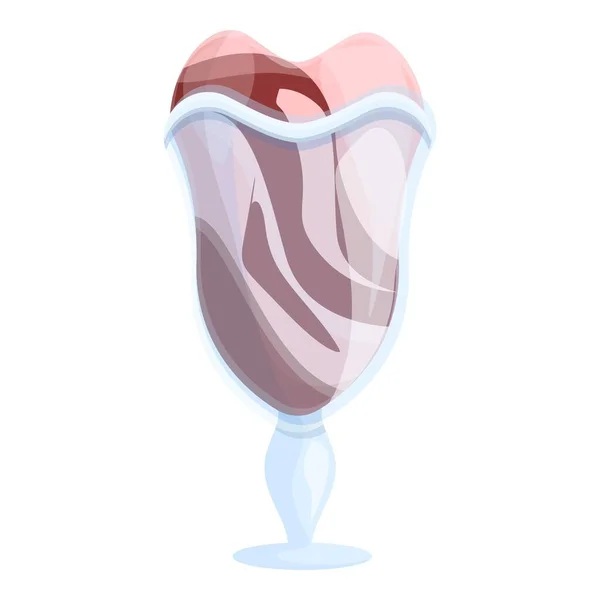 Мороженое в прозрачной иконке в стиле мультфильма — стоковый вектор