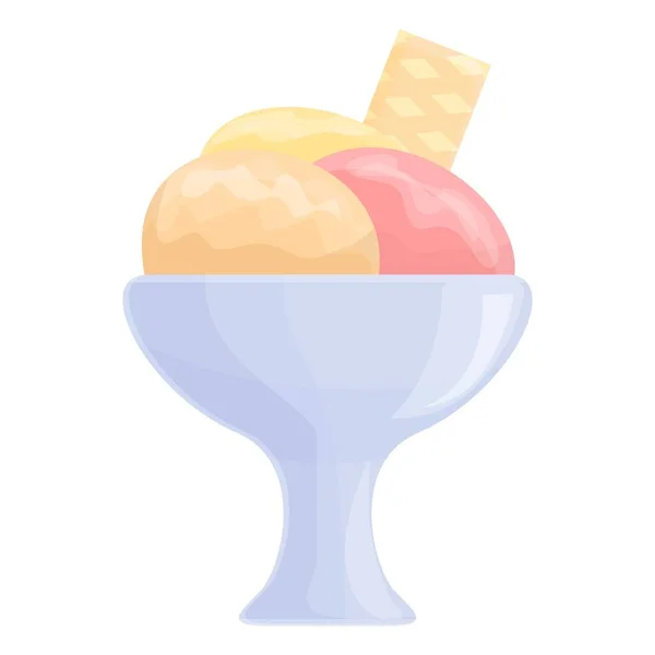 Icono de bolas de helado, estilo de dibujos animados — Archivo Imágenes Vectoriales