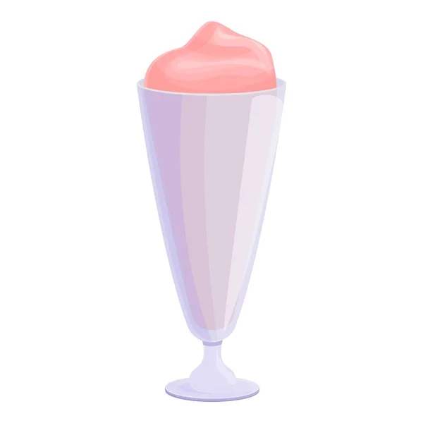 Milkshake con icono de helado, estilo de dibujos animados — Archivo Imágenes Vectoriales