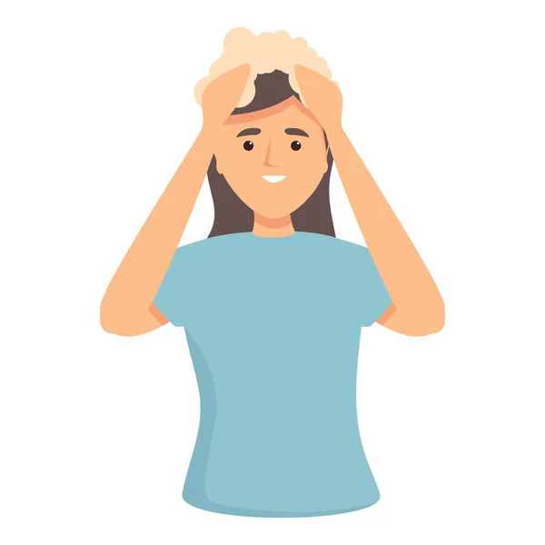 Meisje hoofd wassen pictogram cartoon vector. Shampoo haarspoeling — Stockvector