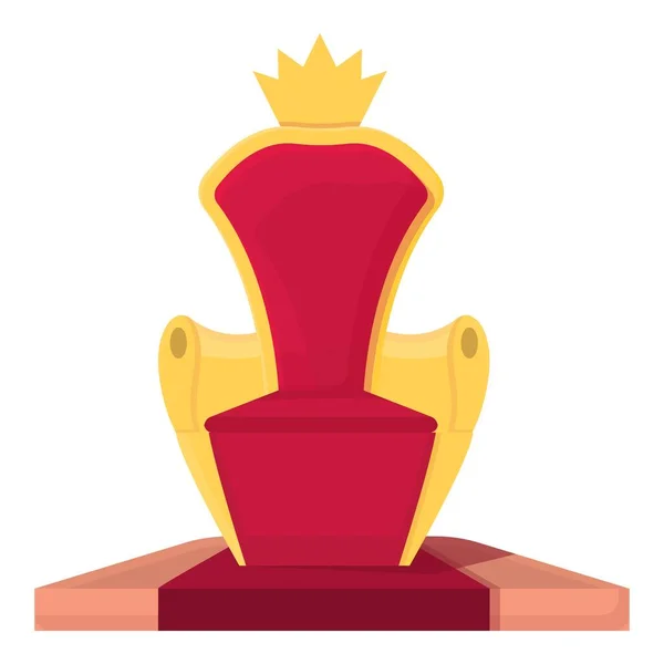 Королівський трон значок мультфільму вектор. Королівський крісло корони — стоковий вектор