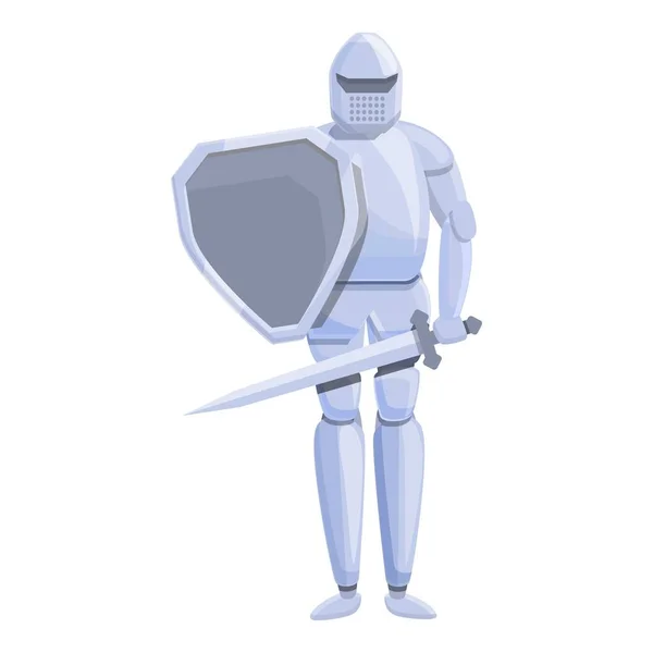 Armor caballero icono vector de dibujos animados. Casco escudo medieval — Archivo Imágenes Vectoriales