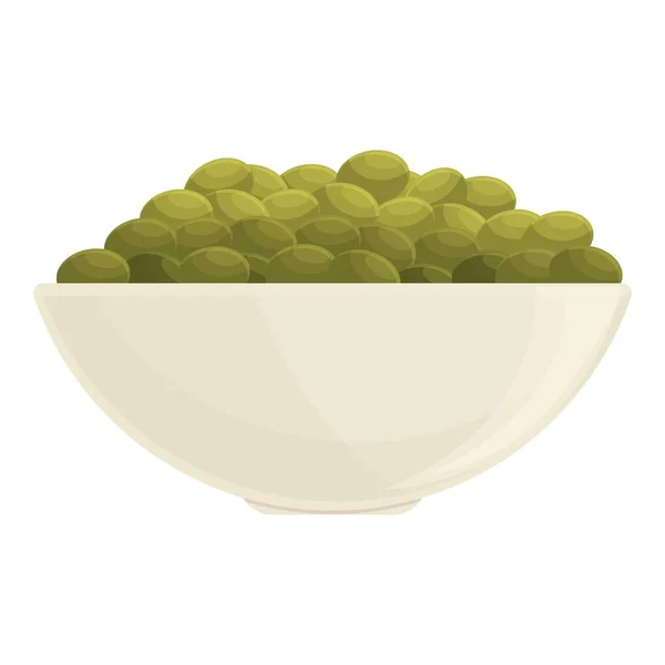 Lentil bowl icon cartoon vector. Vegetable bean — Stock Vector