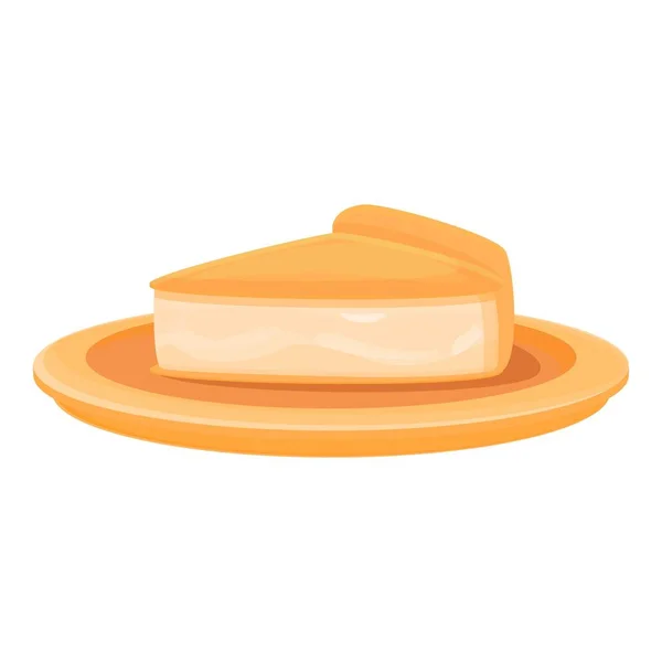 Stück Käsekuchen-Symbol Cartoon-Vektor. Erdbeerkuchen — Stockvektor