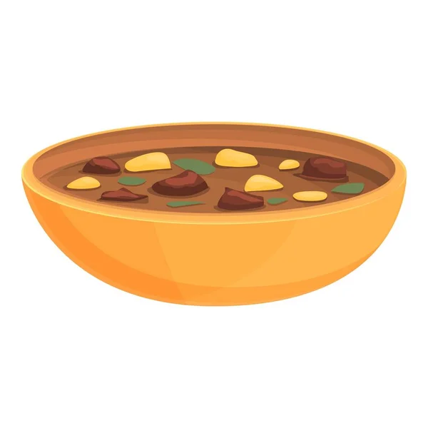 Мультипликационный вектор иконы грибного супа. Чаша со сливками — стоковый вектор