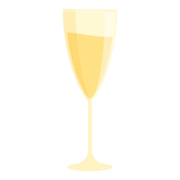 Skleněná ikona šampaňského karikatura vektor. Přípitek na víno — Stockový vektor