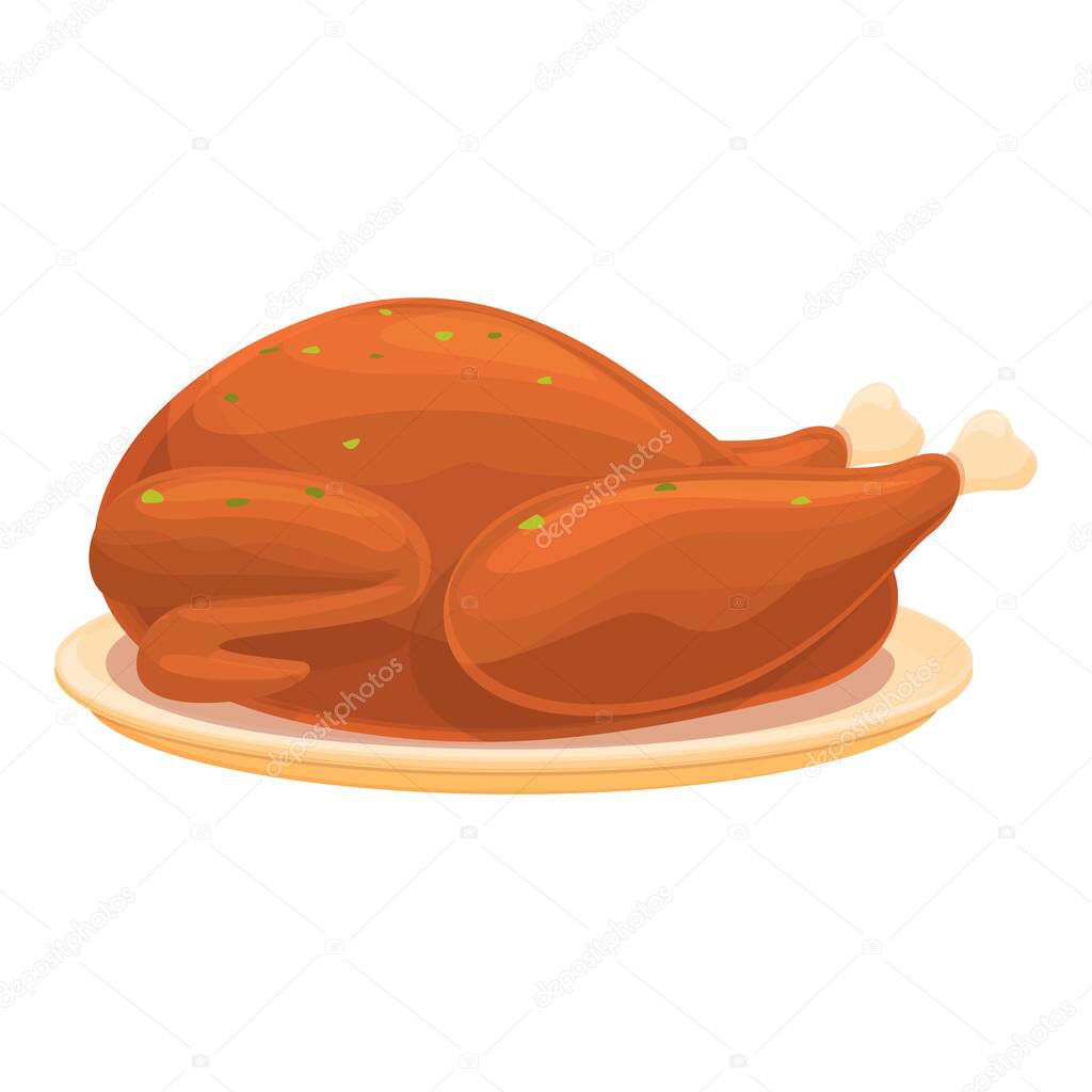 Grilled chicken icon cartoon vector. Grill meat roast