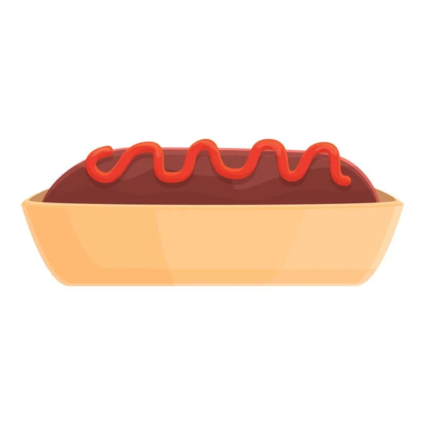 Fleisch-Hotdog-Symbol Cartoon-Vektor. Hühnerfutter — Stockvektor