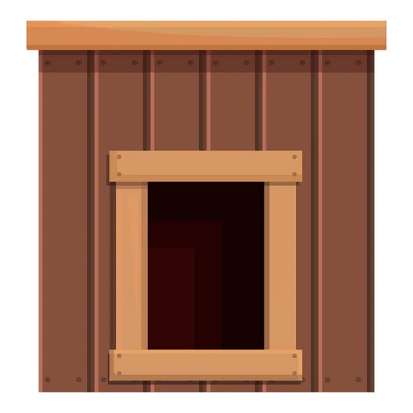 Chien en bois chenil icône dessin animé vecteur. Pet doghouse — Image vectorielle