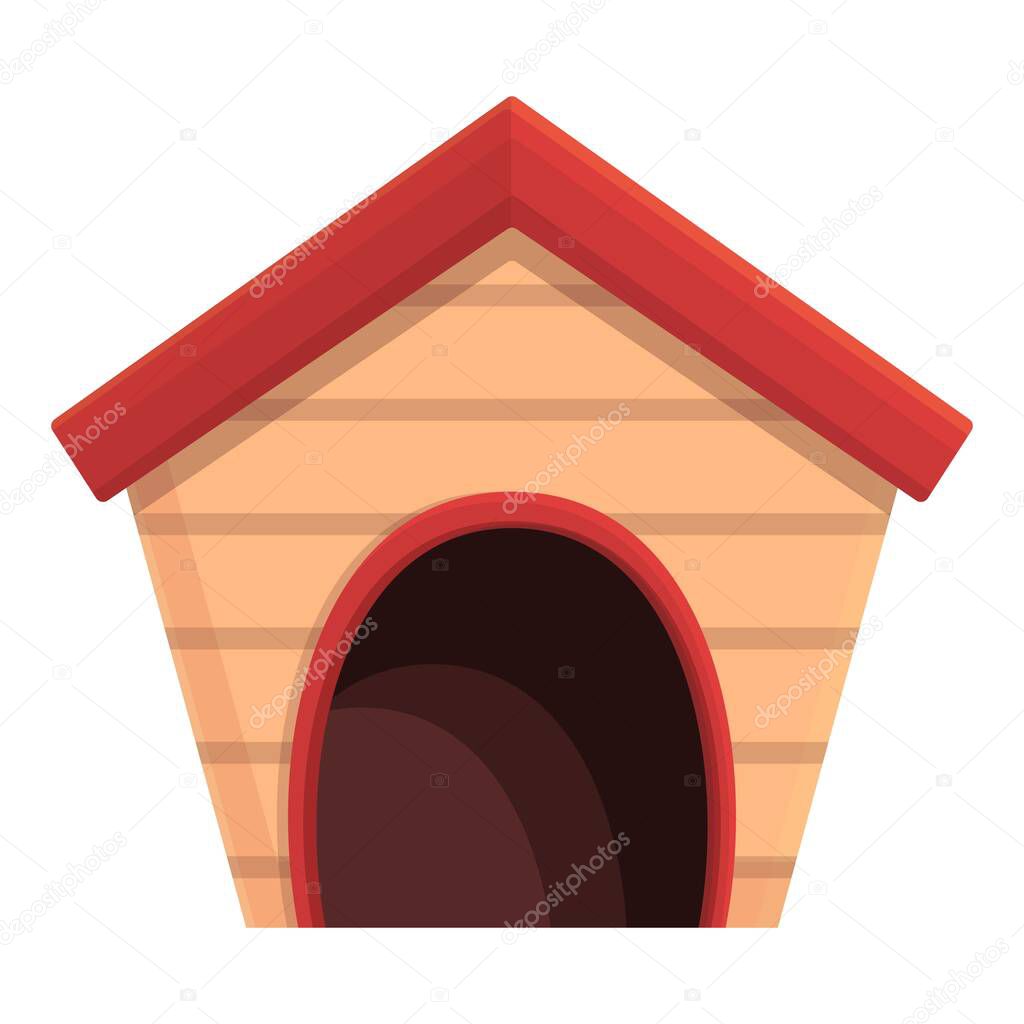 Shelter dog kennel icon cartoon vector. House puppy pet
