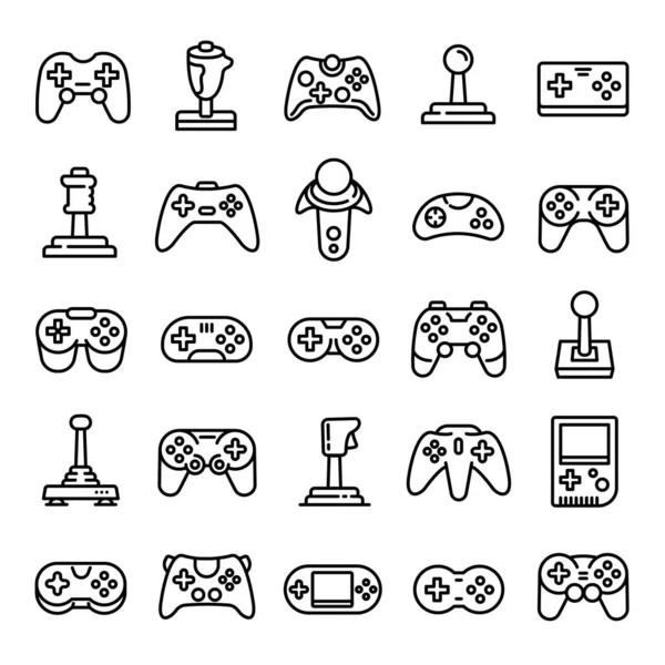Conjunto de ícones Joystick, estilo esboço —  Vetores de Stock