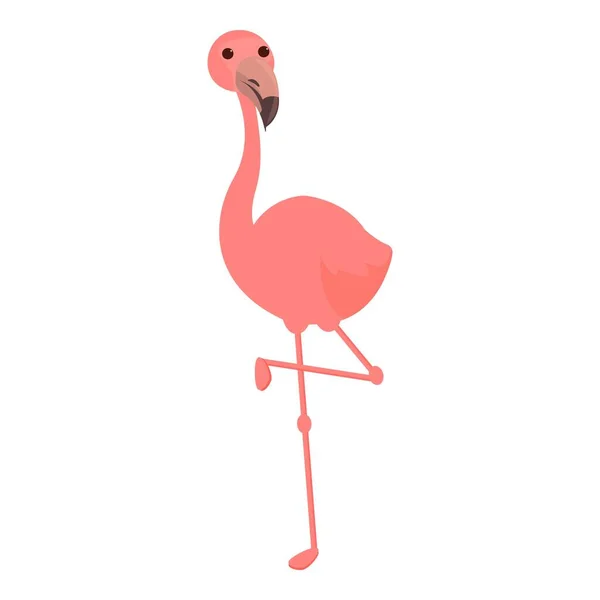 フラミンゴのアイコン漫画ベクトル。ピンクの鳥 — ストックベクタ