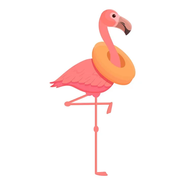 Фламинго, вектор иконок животных. Летние розовые птицы — стоковый вектор