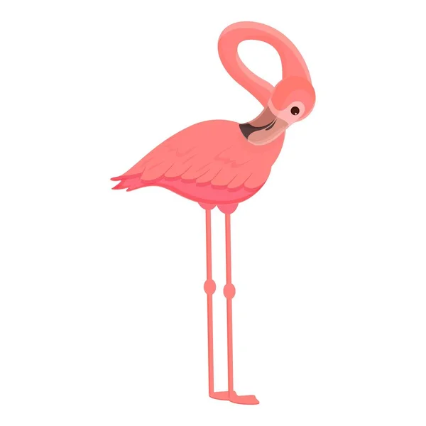 Fauna Flamingo icono vector de dibujos animados. Rosa pájaro tropical — Archivo Imágenes Vectoriales