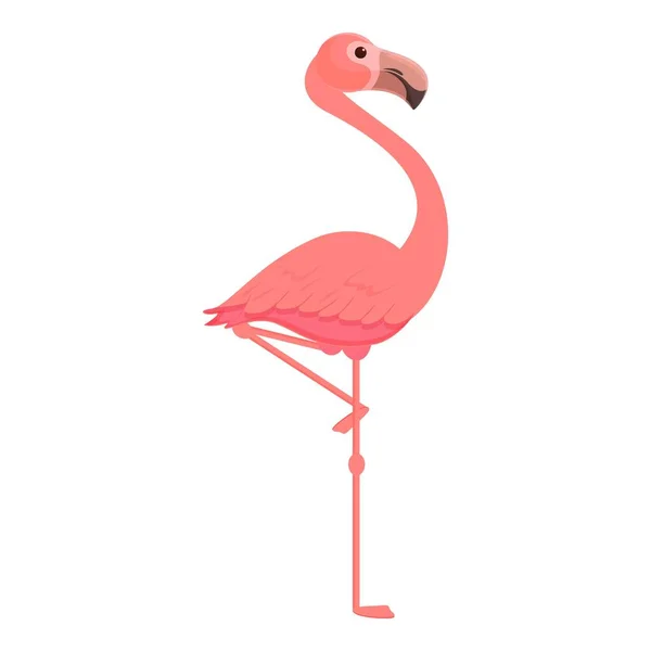 Фламинго стоять иконка вектор мультфильма. Розовая птица — стоковый вектор