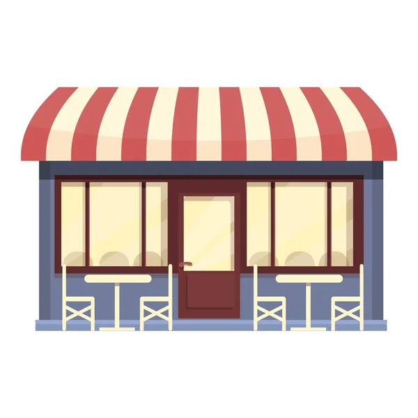 Οδός καφέ καφέ εικονίδιο κινουμένων σχεδίων διάνυσμα. Εστιατόριο κατάστημα — Διανυσματικό Αρχείο