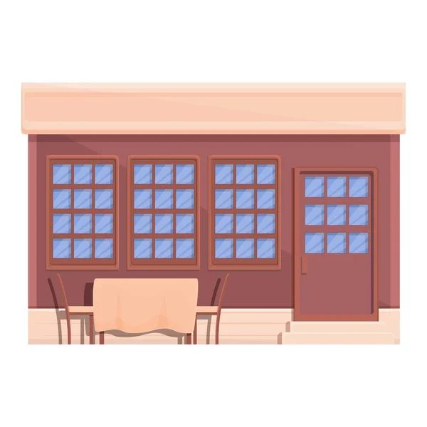 Street cafè luogo icona vettore cartone animato. Caffetteria — Vettoriale Stock