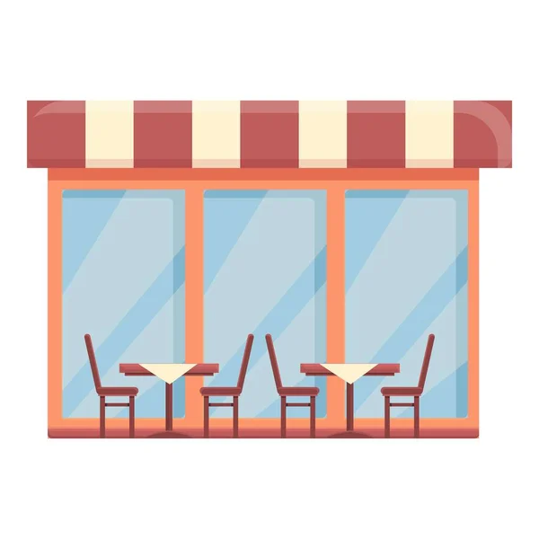 Καρέκλα δρόμου καφέ εικονίδιο φορέα κινουμένων σχεδίων. Καφετέρια — Διανυσματικό Αρχείο