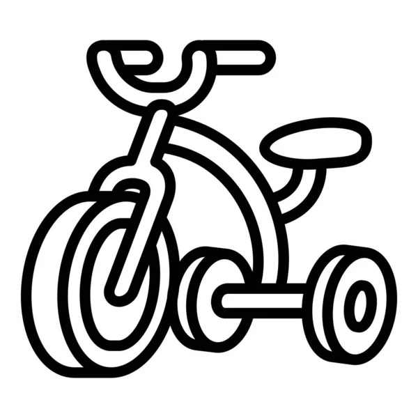 Tricikli ikon, körvonalazott stílus — Stock Vector