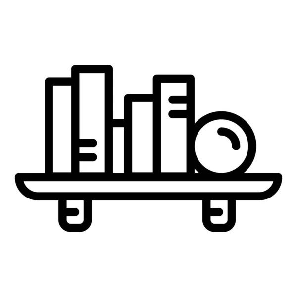 Icono de estante de libro, estilo de esquema — Vector de stock