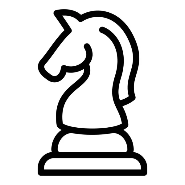 Jeu d'échecs icône chevalier, style contour — Image vectorielle
