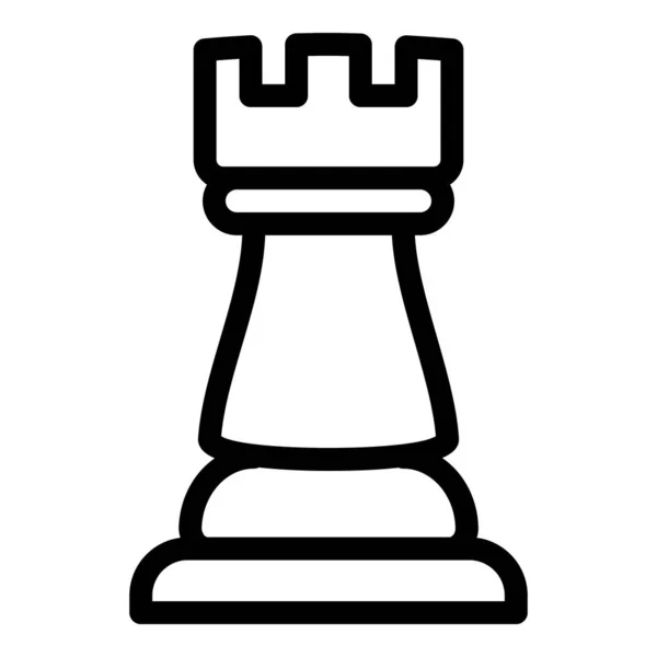 Піктограма фігури шахового туру, стиль контуру — стоковий вектор