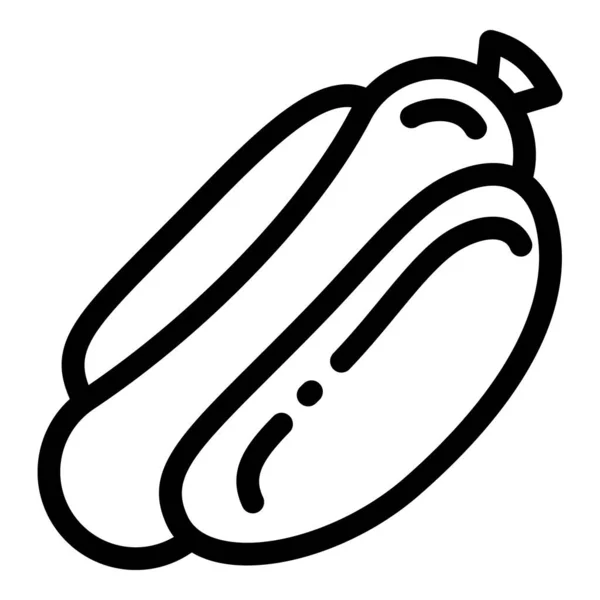 Сосисочный хот-дог икона, стиль — стоковый вектор