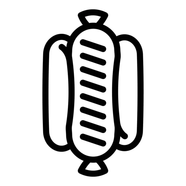 Grilled hot dog icon, outline style — Stock Vector
