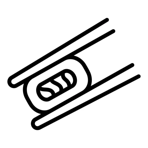 Sushi roll bambusz rúd ikon, körvonalazott stílus — Stock Vector