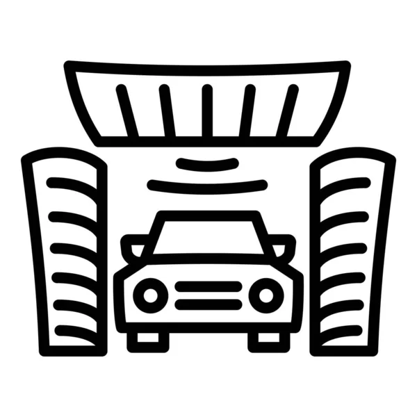 Auto borstel auto wassen pictogram, omtrek stijl — Stockvector
