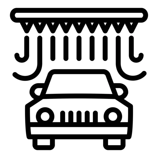 Station auto wassen pictogram, omtrek stijl — Stockvector