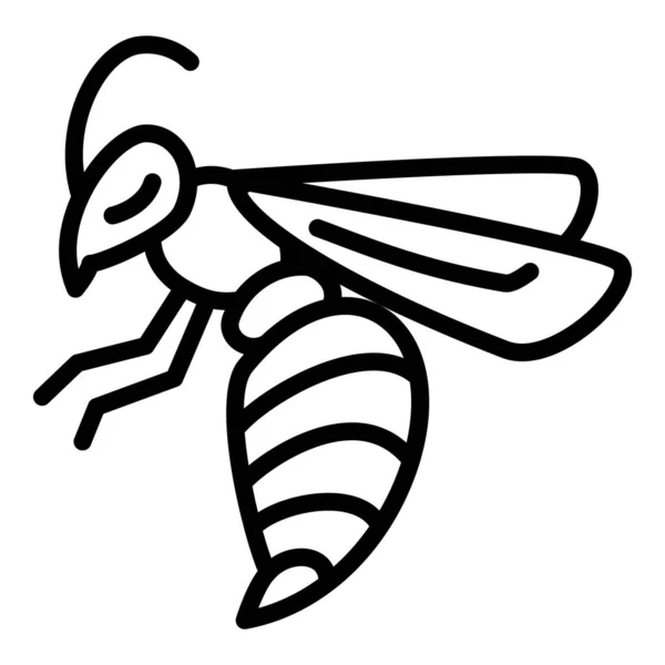 Icono de insecto avispa, estilo de contorno — Vector de stock