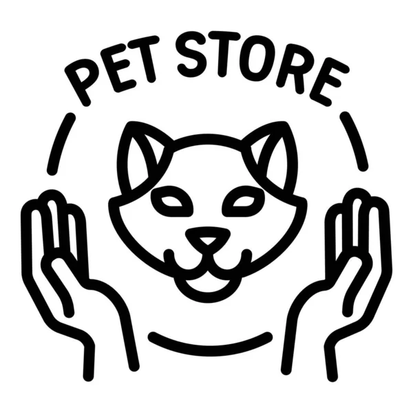 Logo de la tienda de mascotas moderna, estilo de esquema — Vector de stock