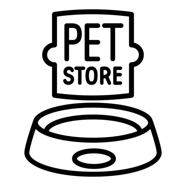 Tienda de mascotas placa de comida logo, esquema de estilo — Vector de stock